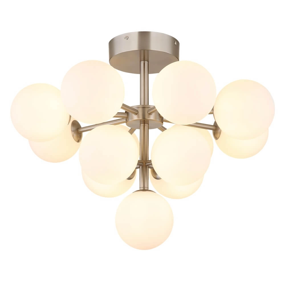 Plafonnier en nickel Grappy 13 lumières Plafonnier en nickel Grappy 13 lumières