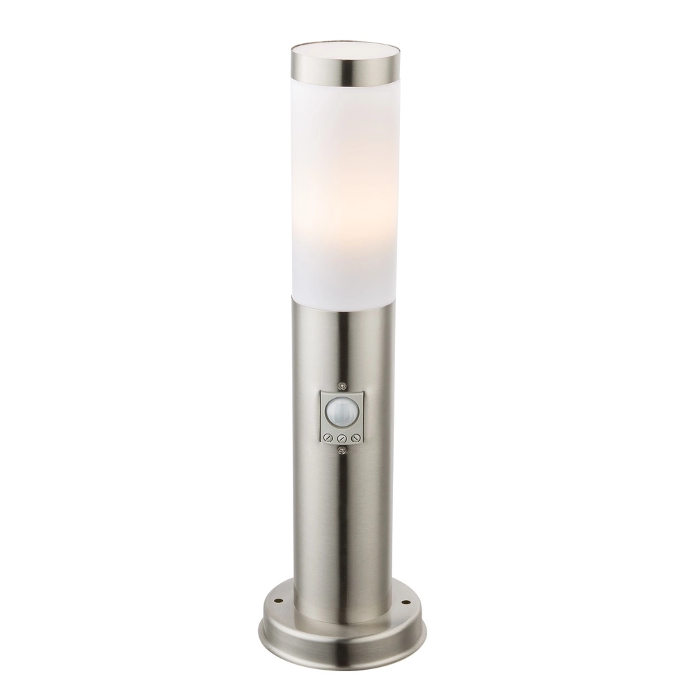 Lampe de jardin Boston Led Acier inoxydable avec blanc et capteur
