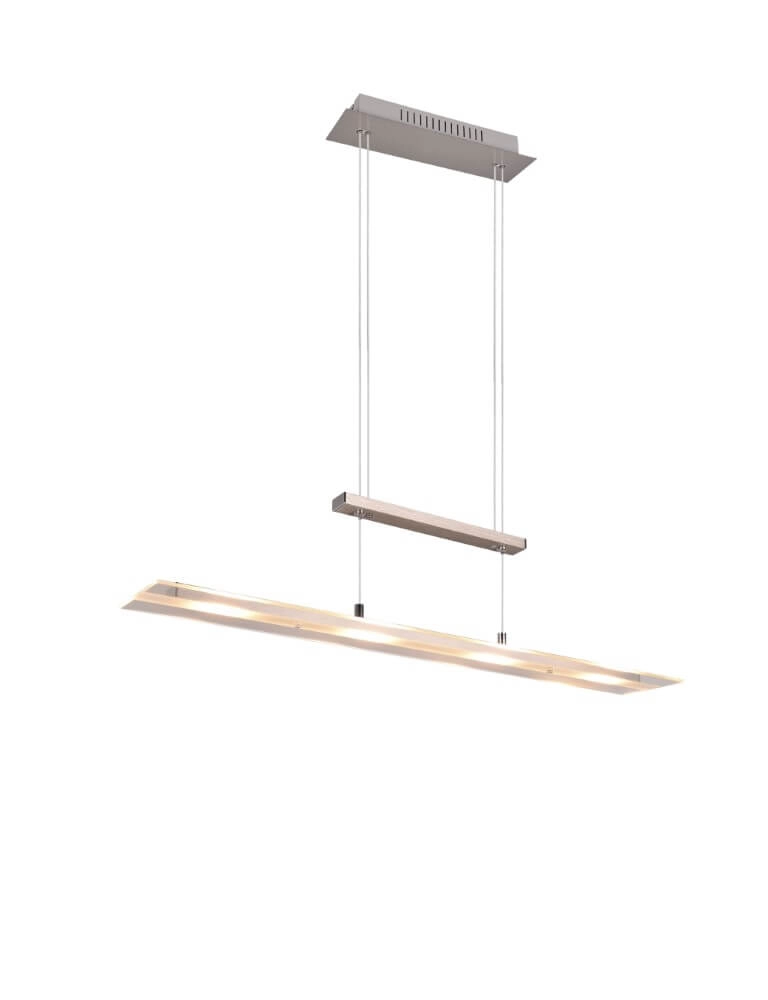 Lampe à suspension en verre Milos nickel Trio 4017807588262