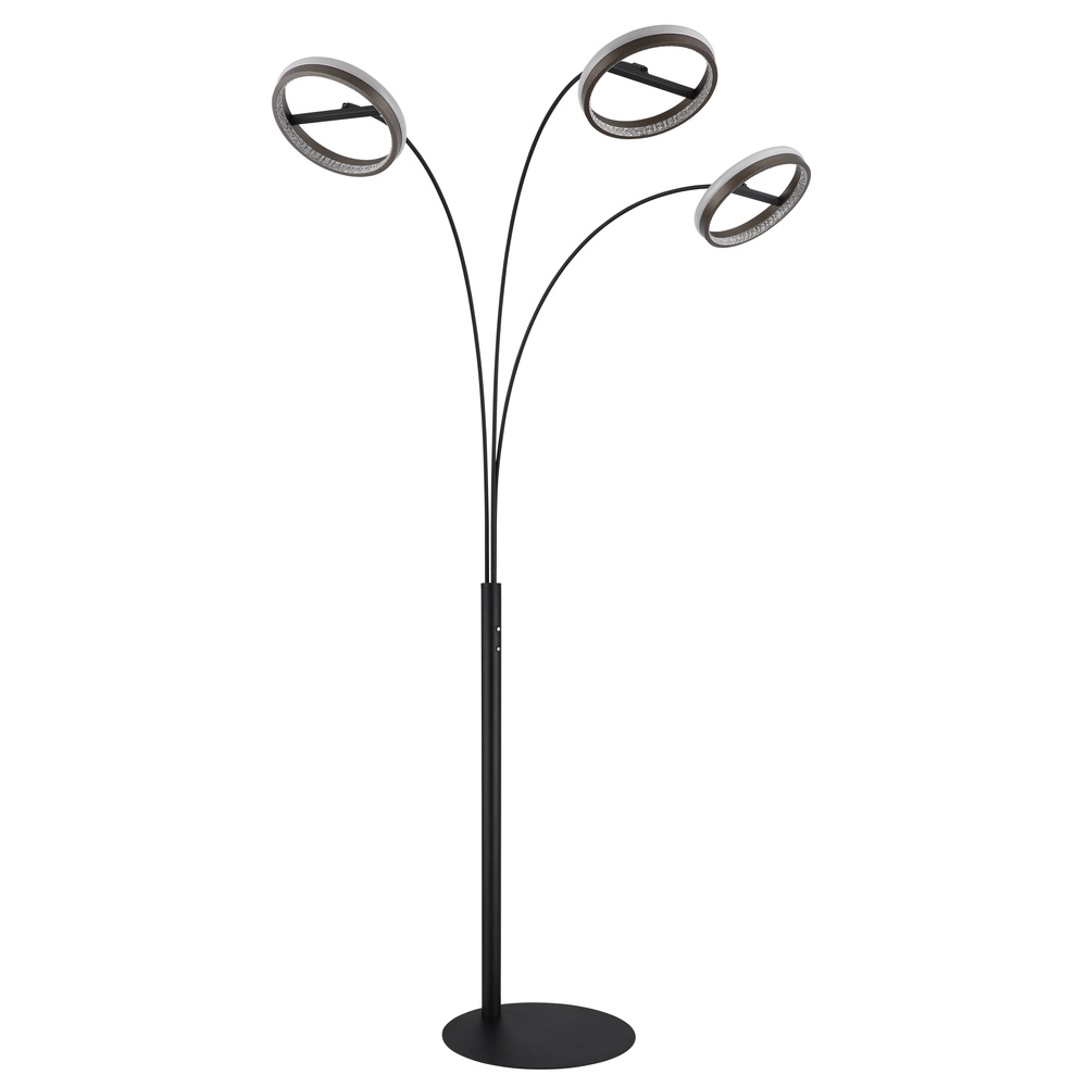 Lampadaire de conception Della Noir à 3 lumières Globo 9007371468744