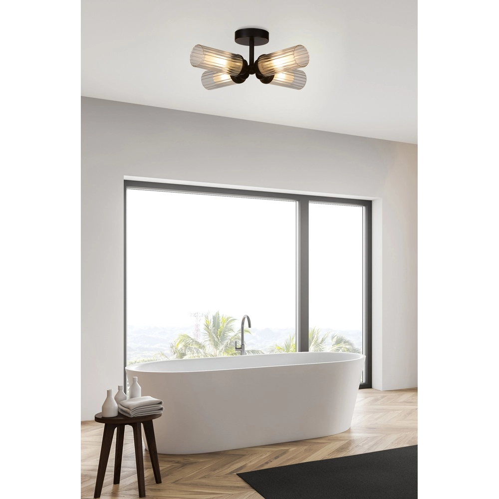 Plafonnier 4 lumières Imperial noir Searchlight 5053423299259