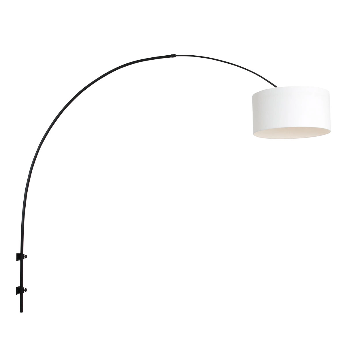 Lampe à arc murale Sparkled noir avec capuche blanche