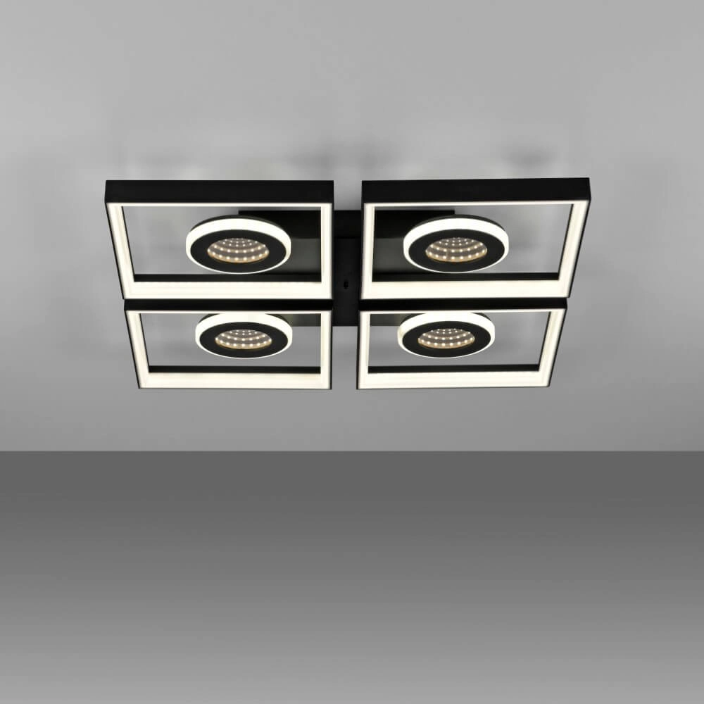 Plafonnier carré Traforo quatre Paul Neuhaus 4012248384909