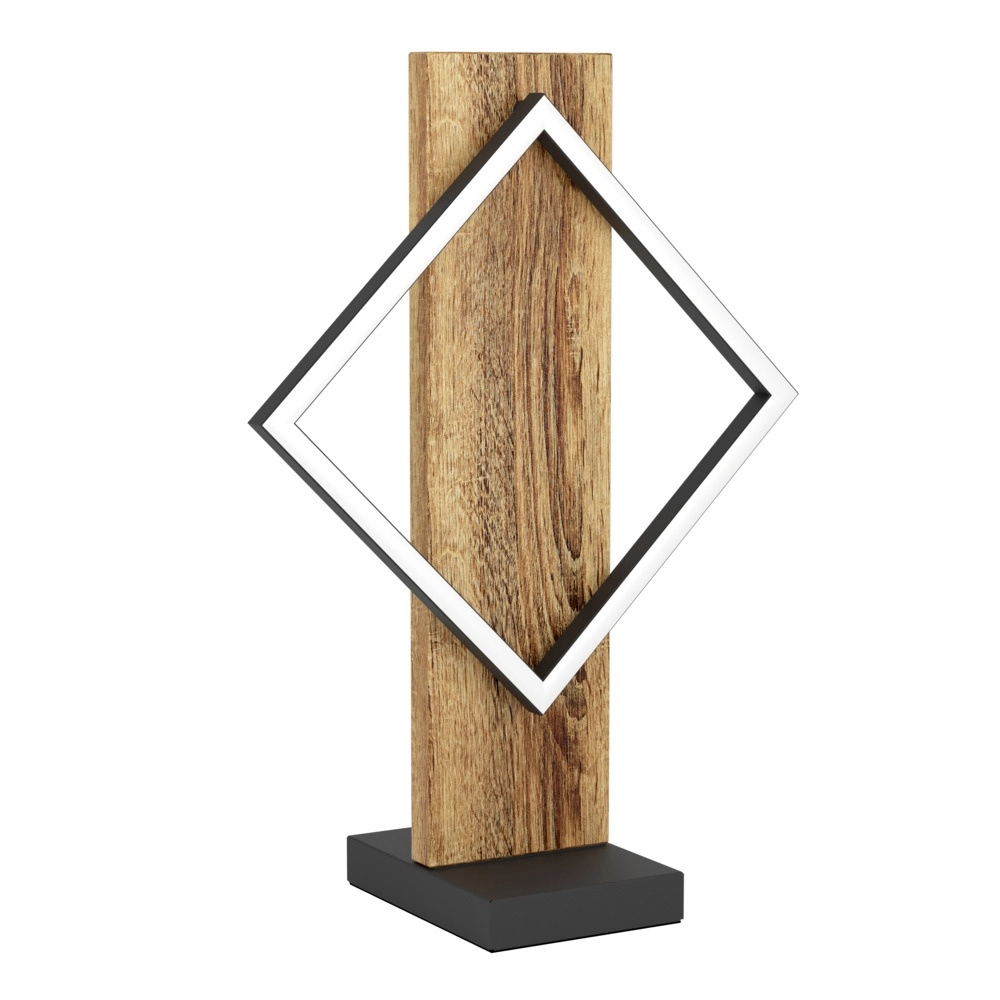 Lampe de table design Boyal noir avec bois foncé Lampe de table design Boyal noir avec bois foncé