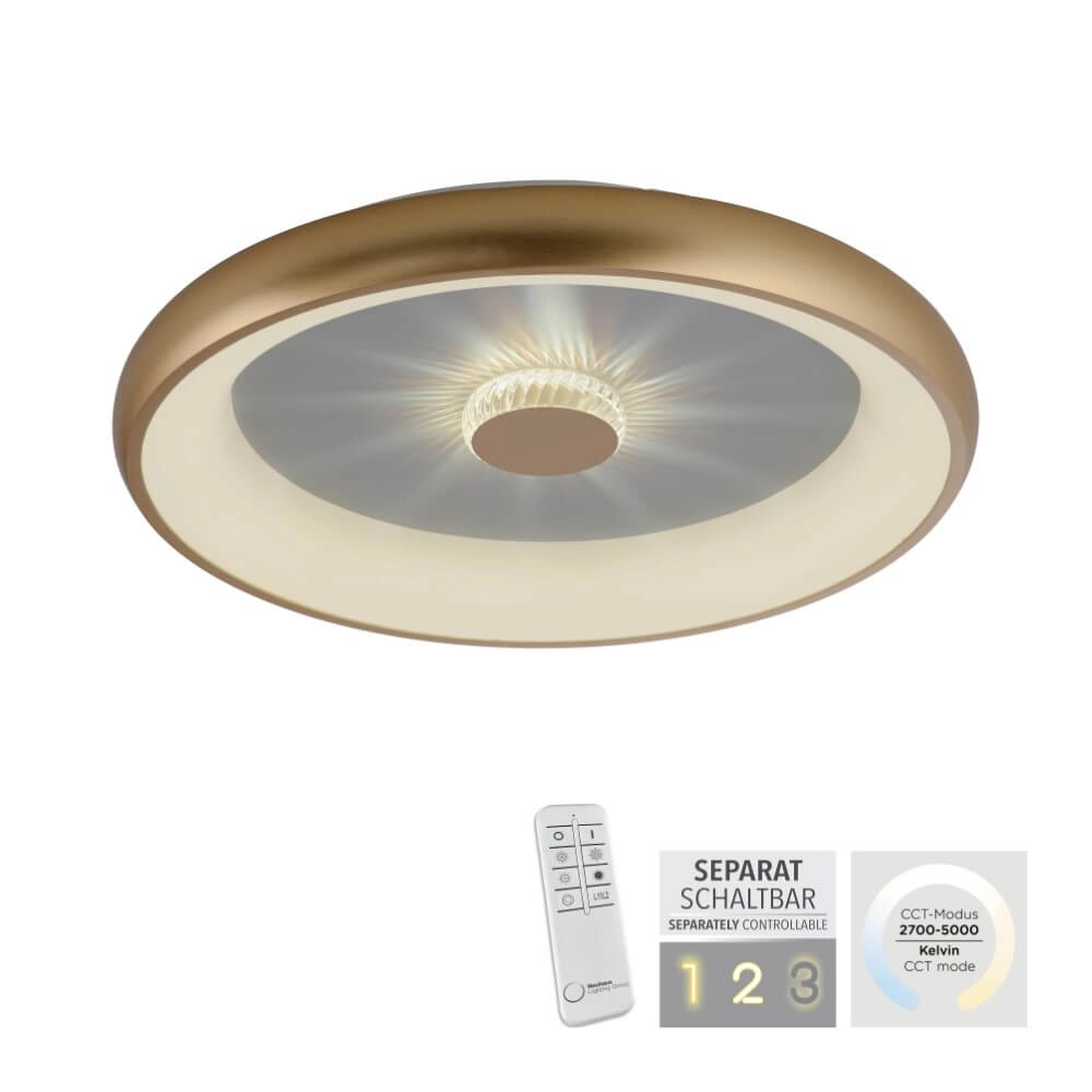 Plafonnier rond Vertigo laiton Ø 61,5cm Just Light 4043689995096