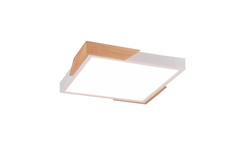 Plafonnier LED blanc Meta avec du bois Trio 4017807541366