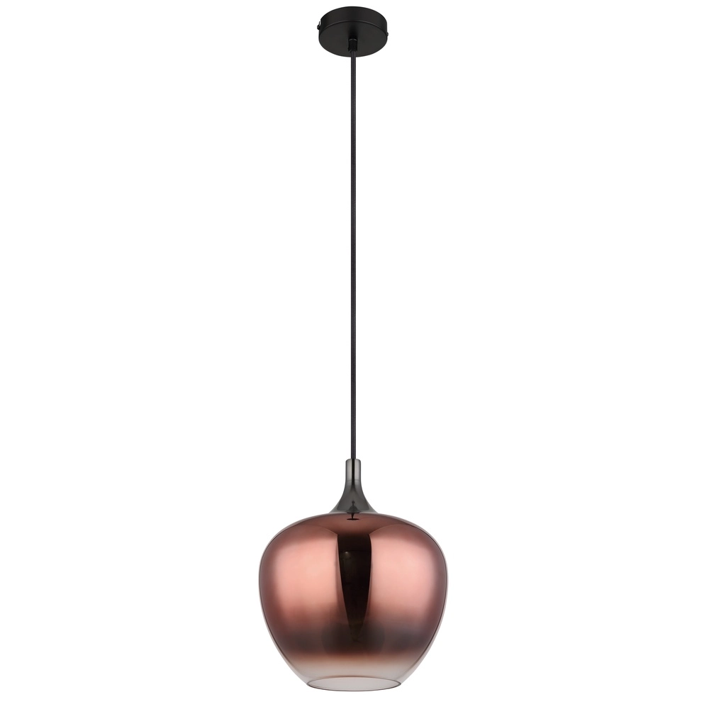Lampe pendante de conception Maxy noir avec verre rouge Globo 9007371450978
