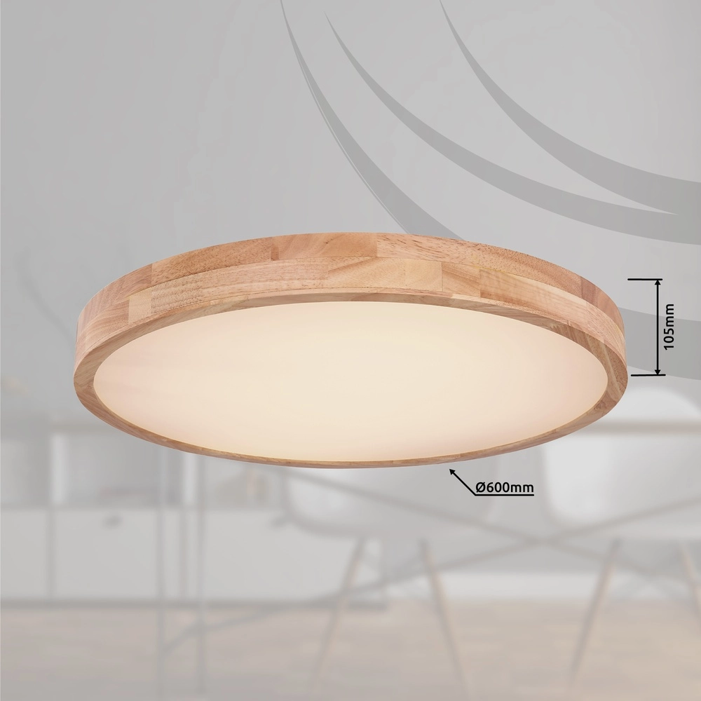 Éclairage de plafond en bois Rainer Scandinave Ø 60 cm Globo 9007371398270