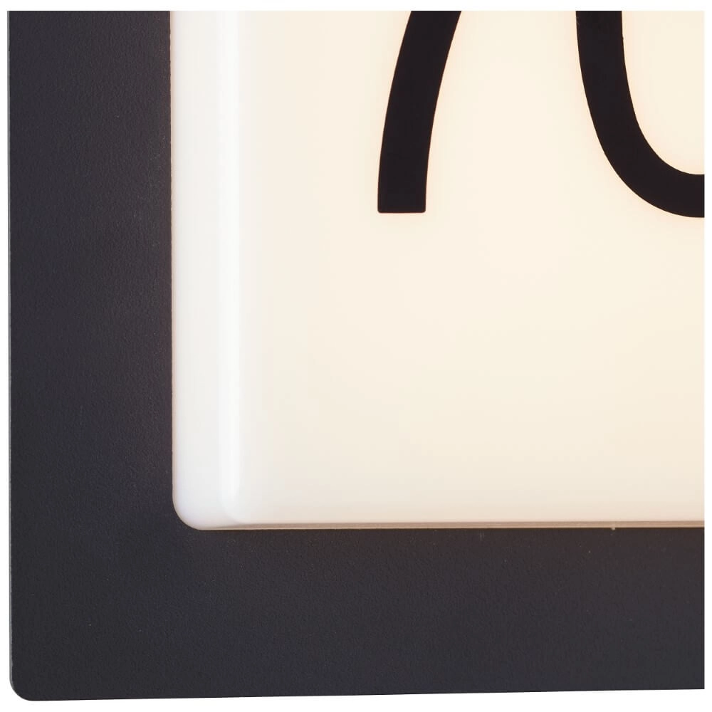 Lampe de façade noire Sten avec numéro de maison Brilliant 4004353412820