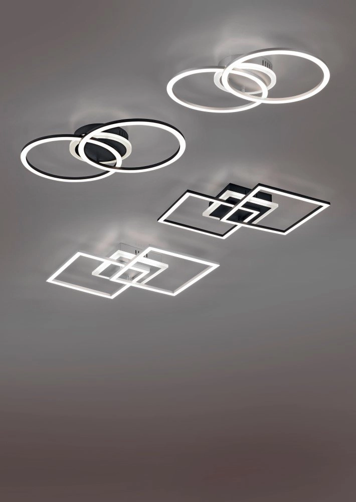 Plafonnier carré Venida 57cm gris Trio 4017807451092