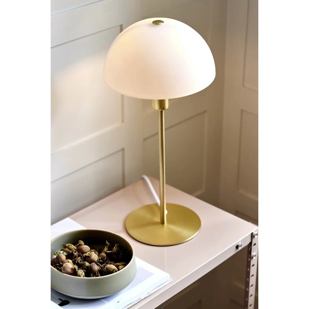Lampe de table Ellen laiton avec blanc Nordlux 5704924005503
