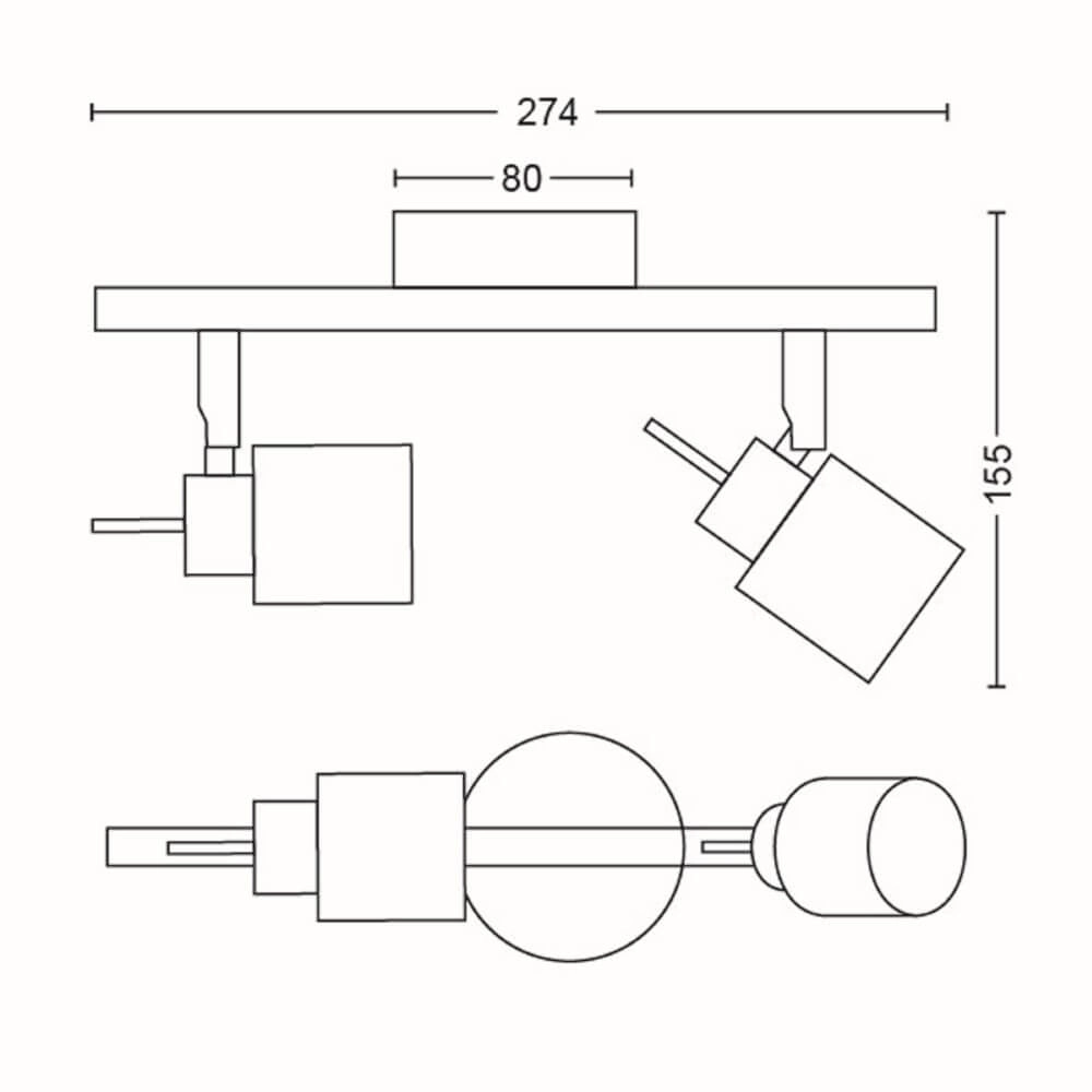 Spot de plafond blanc Meranti 2x GU10 Philips 8719514465312