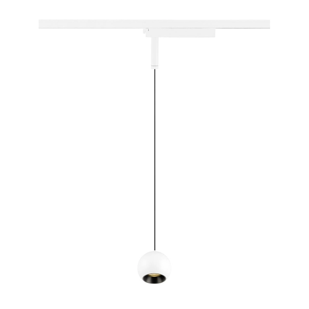 Suspension pour rail Light Eye 2.0 1 phase blanche avec noir 3000K