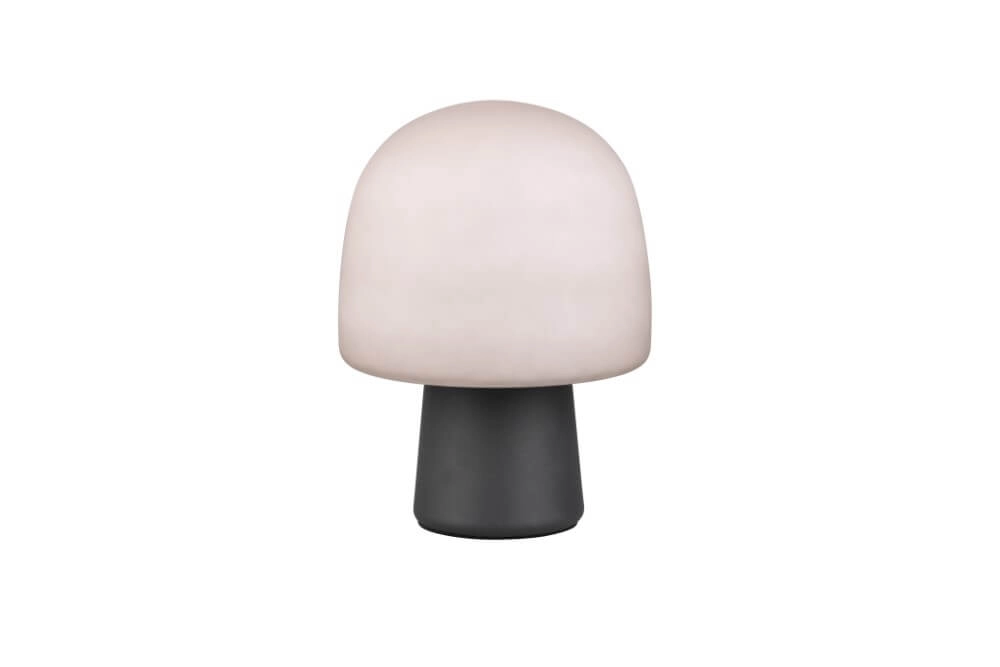 Lampe de table champignon Steen noir avec verre taupe Trio 4017807622683