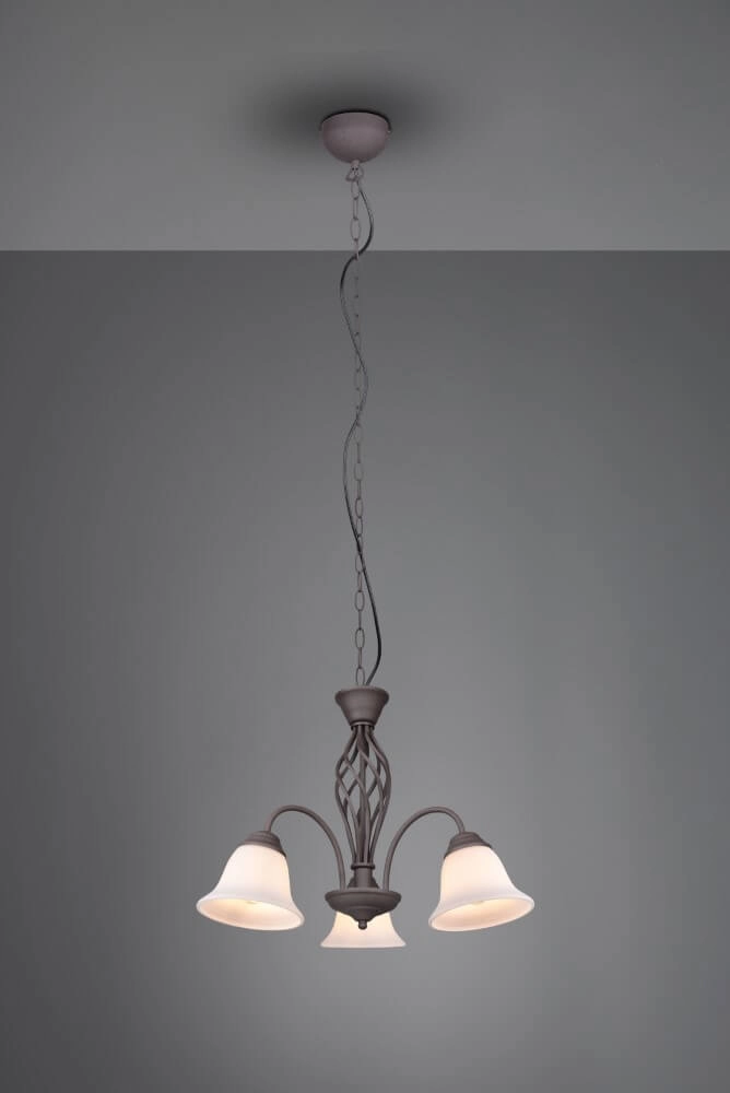 Lustre Rustica 55cm 3 lumières marron rouille Trio 4017807504675