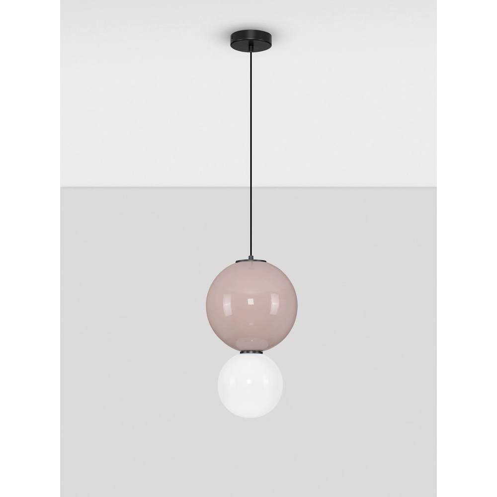 Suspension Noesis Ø 25cm brun moka avec blanc Lyora 5212017483638
