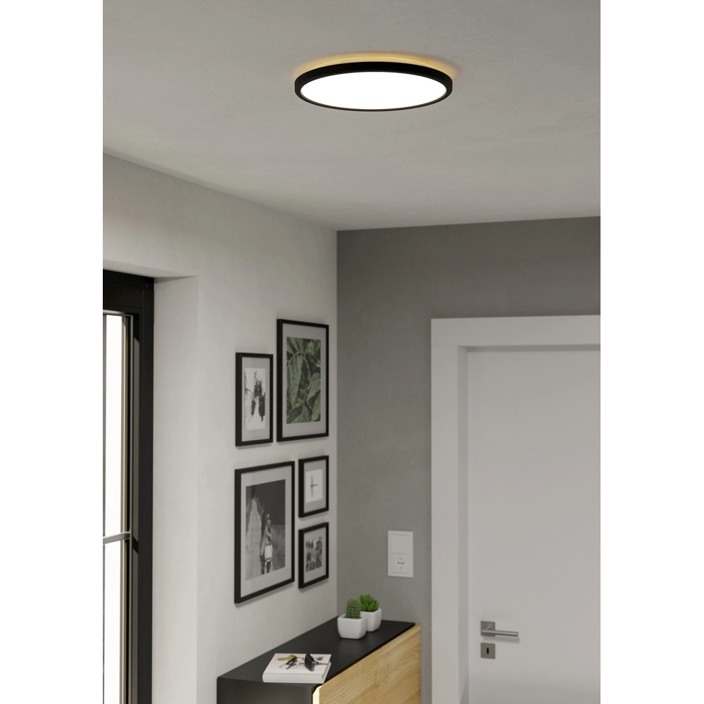Éclairage de plafond de salle de bain Rovito Zigbee - noir - Ø 30 cm Eglo 9008606329847