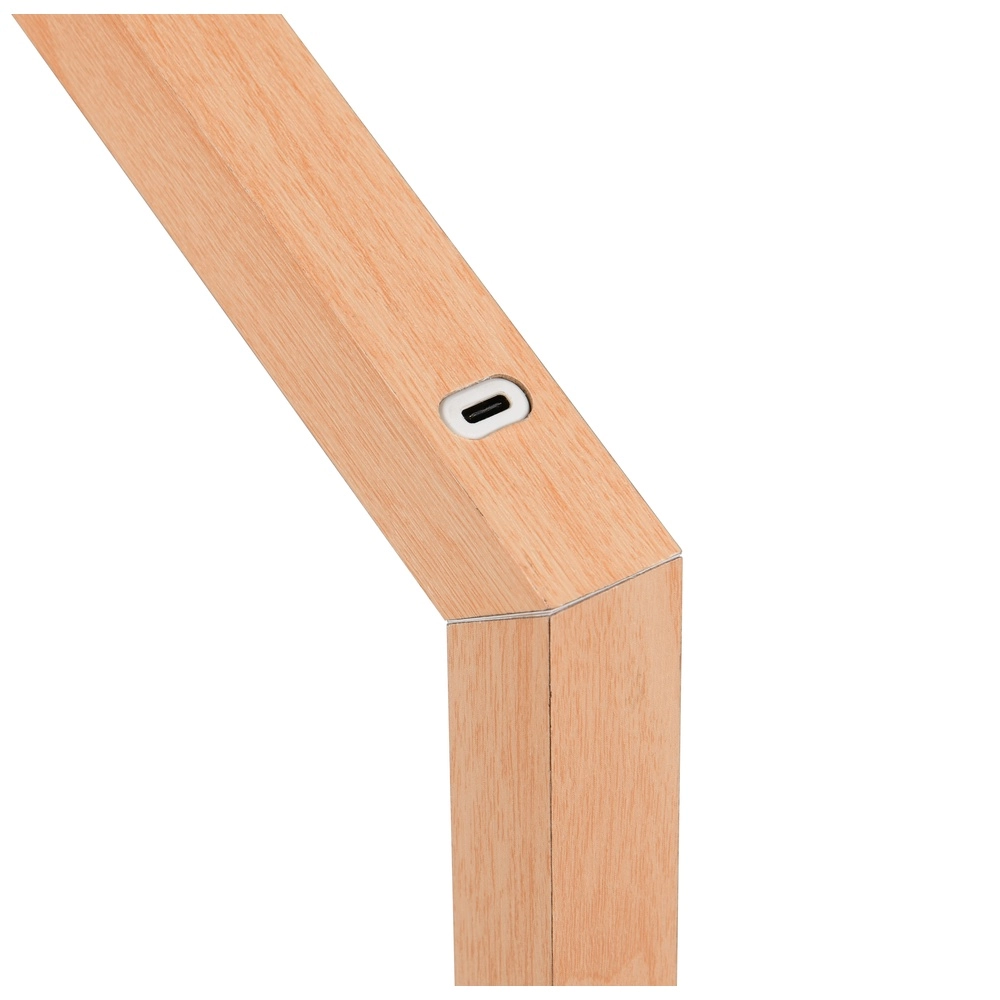 Lampe de table design Skip Rechargeable blanc avec bois Trio 4017807643503