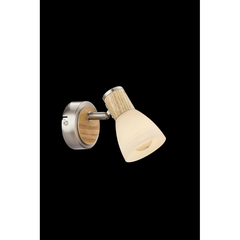 Lampe murale Gylfi Nickel avec bois Globo 9007371343546