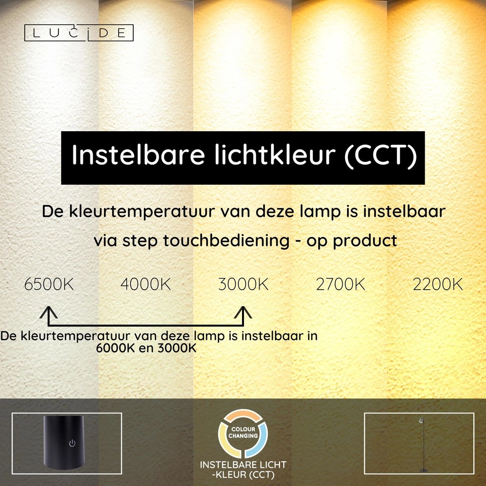 Lampe sur pied rechargeable Skanska Rech Gris métallique Lucide 5411212032157