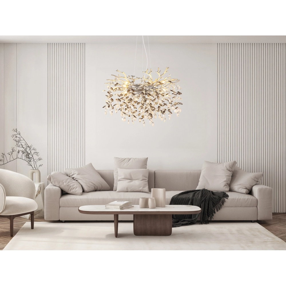 Lampe suspendue Queena Gris argenté Ø 80cm Globo 9007371533671