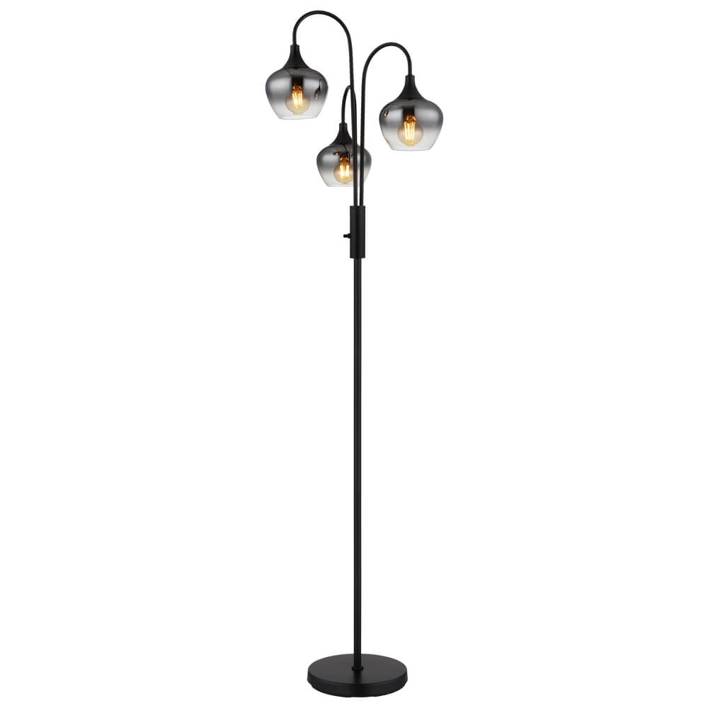 Lampadaire noir Maxy 3 lumières Lampadaire noir Maxy 3 lumières