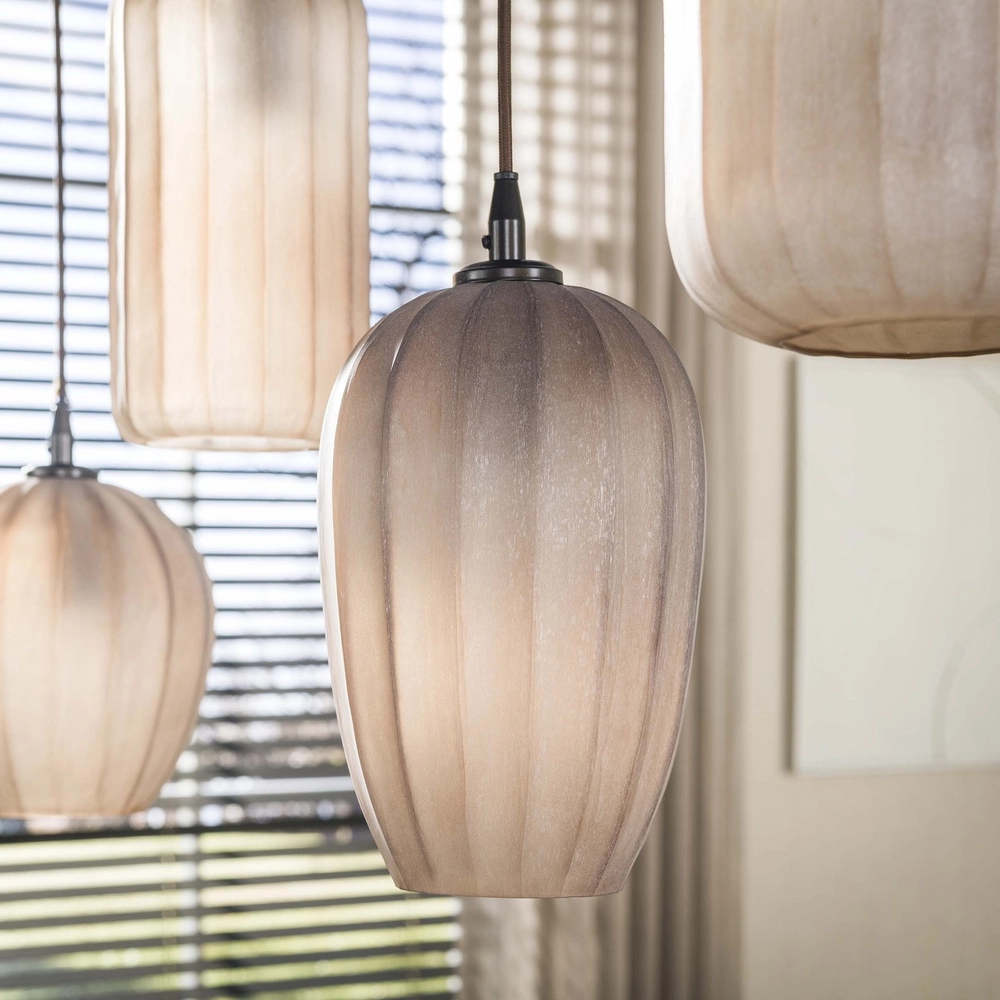 Lampe suspendue à 5 lumières Altura Sienne brun avec verre dépoli Lyora 8716803514867