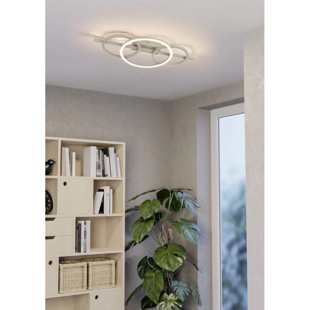 Lampe de plafond à design Planillo rond brun sable Eglo 9008606391448
