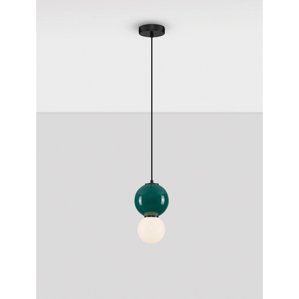 Suspension Noesis Ø 15cm vert avec blanc Lyora 5212017483720