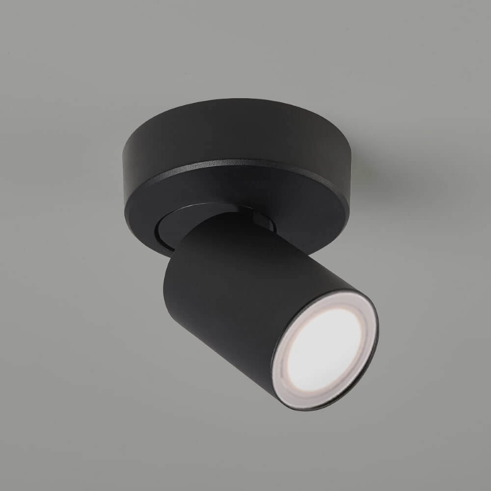 Plafonnier Moon 1 rond noir Lyora