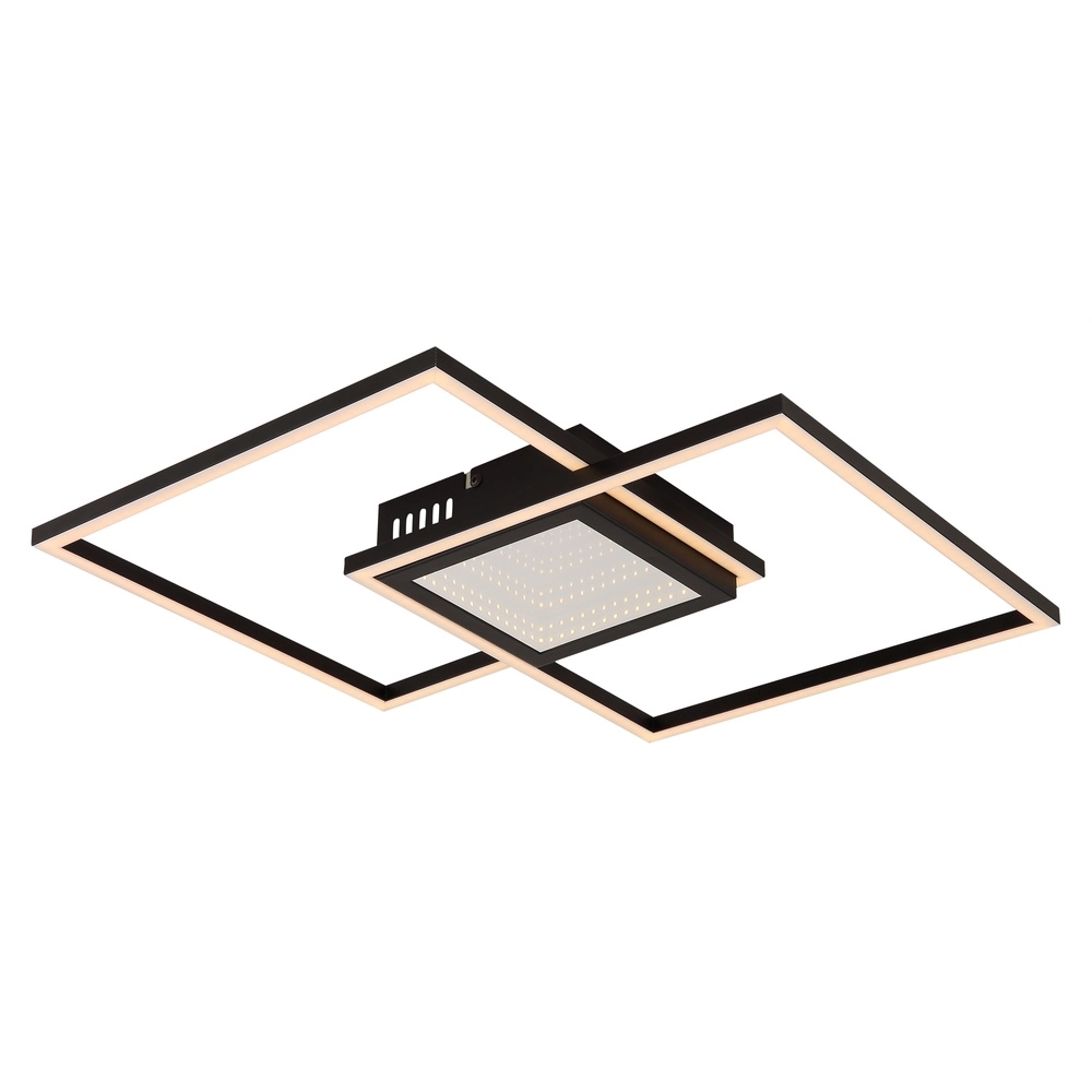 Lampe de plafond moderne Saunders Carré noir Globo 9007371475353