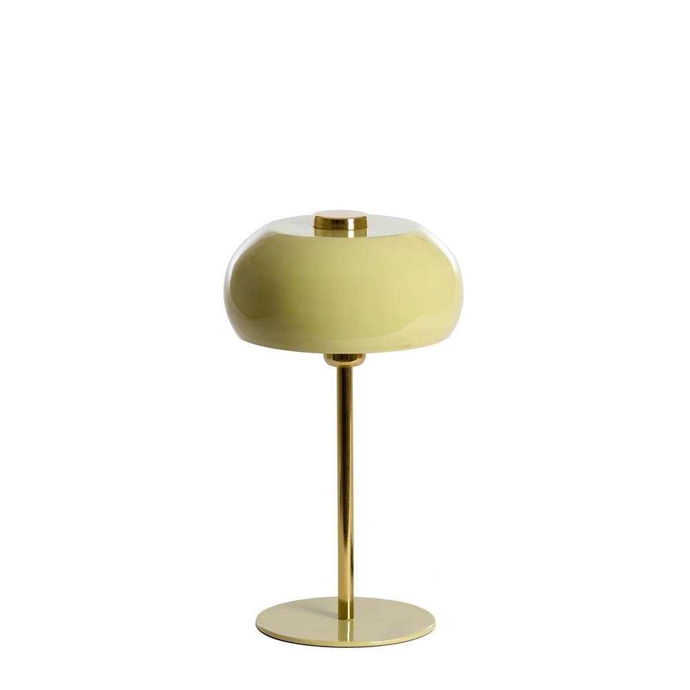 Lampe de table Surin Ø 23cm - vert clair brillant avec or