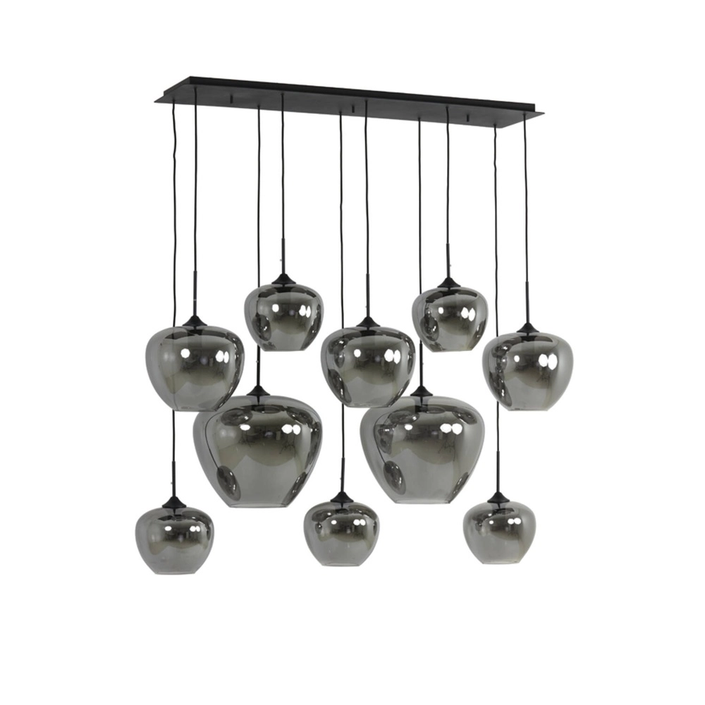 Lampe suspendue Mayson Fumée à 10 lumières