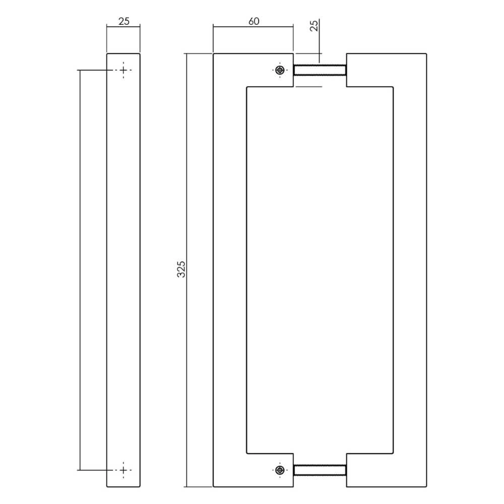 Poignée de porte étanche Gripon Carré par paire noir Intersteel 8714186553787