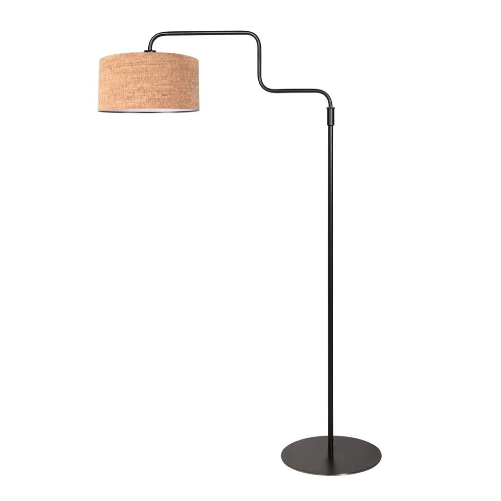 Lampe sur pied noire Bloeba avec un chapeau en liège Ø40cm Steinhauer 8712746180503