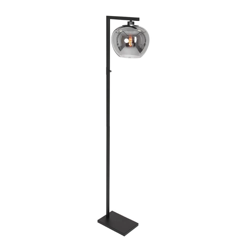 Lampadaire noir Stang avec verre fumé Lampadaire noir Stang avec verre fumé