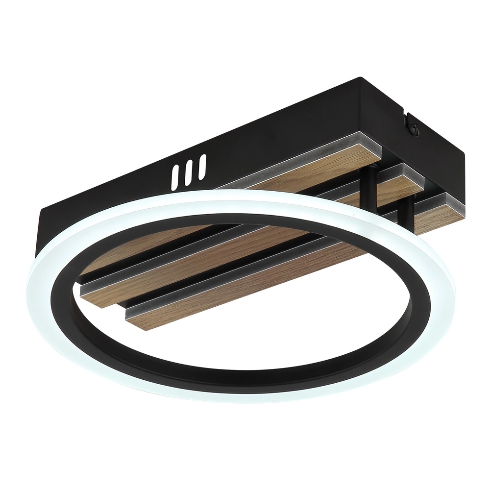 Lampe de plafond Blevins noir avec bois Globo 9007371569168