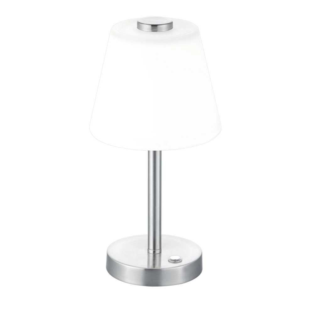 Lampe de table LED abat-jour Emerald Acier inoxydable avec blanc Lampe de table LED abat-jour Emerald Acier inoxydable avec blanc