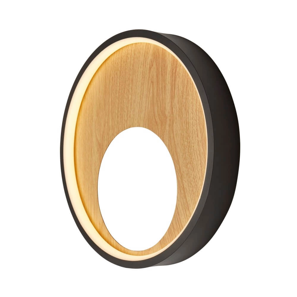 Applique Curio noir avec du bois Searchlight 5053423246437