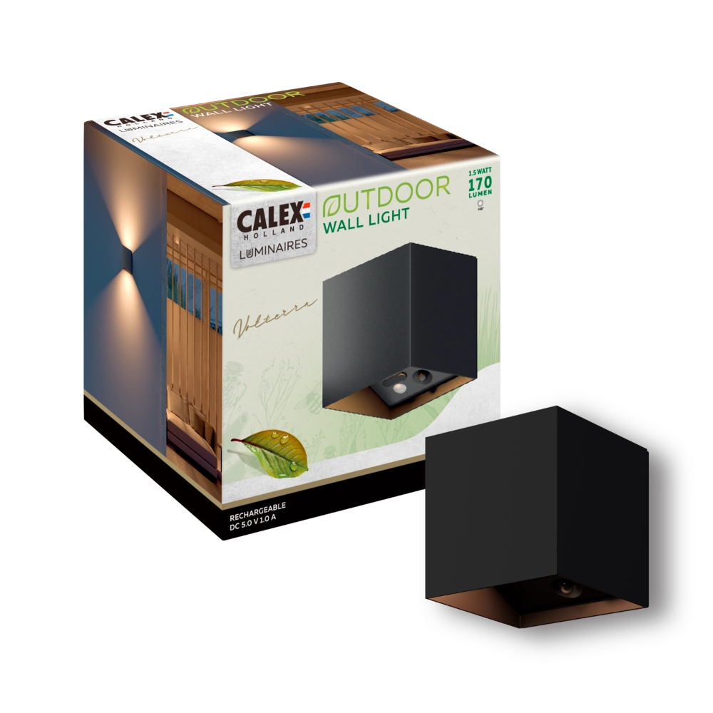 Éclaireur haut et bas Volterra Rechargeable USB-C noir Circle 8712879162032