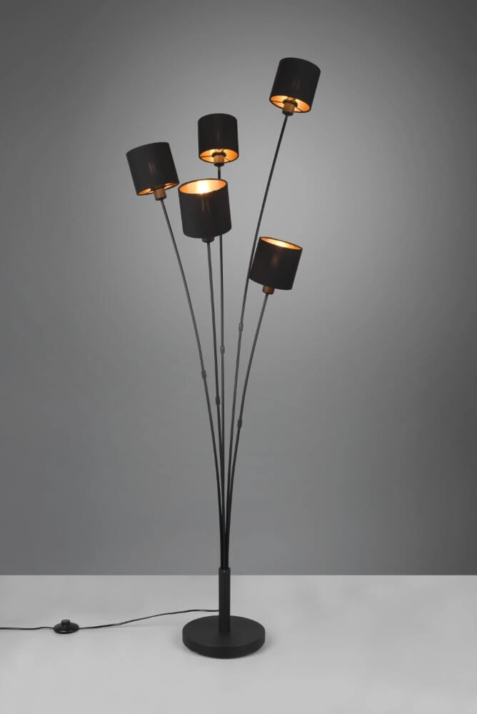 Lampadaire Tommy 5 lumières noir Trio 4017807507577