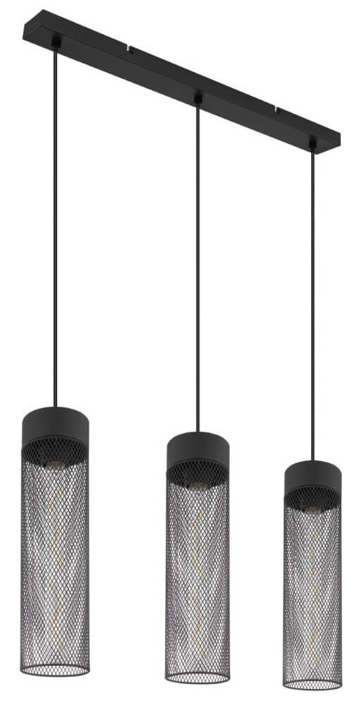 Lampe suspendue 3 lumières Hans noir Globo 9007371432516