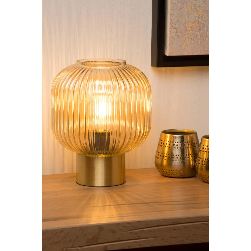 Lampe de table Maloto Ø 20 cm d’ambre Lucide 5411212451255