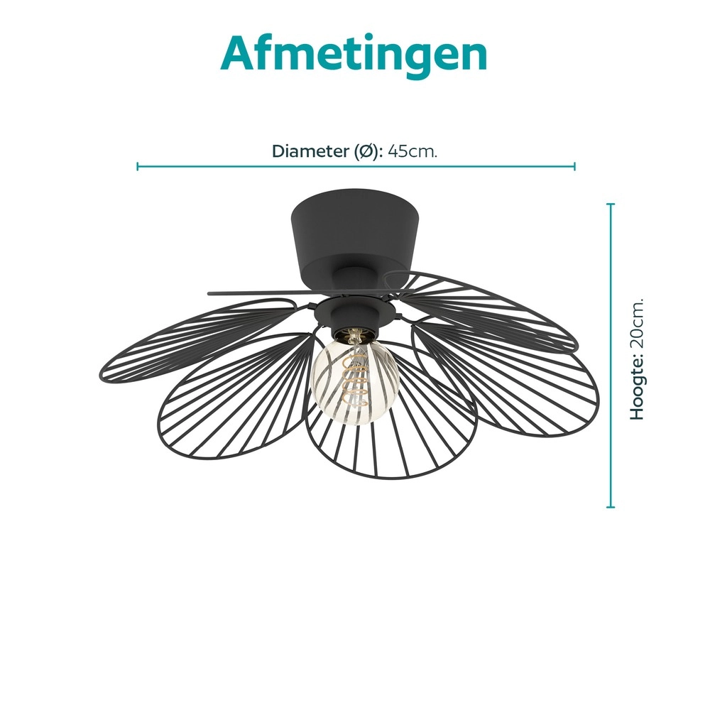 Lampe de plafond Binacua noir Ø 45cm Eglo 9008606405947