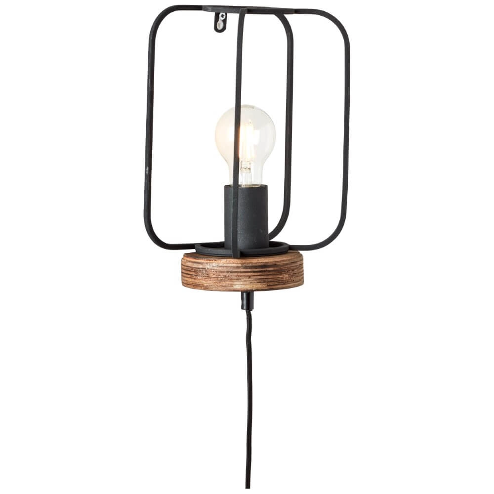 Applique Tosh noir avec du bois marron Applique Tosh noir avec du bois marron