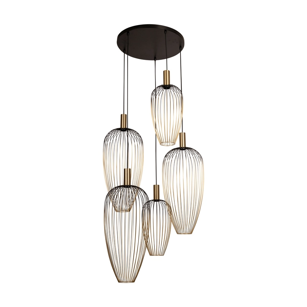 Lampe à fil à 5 lumières Aurelie Or Lucide Vibes 5411212212306