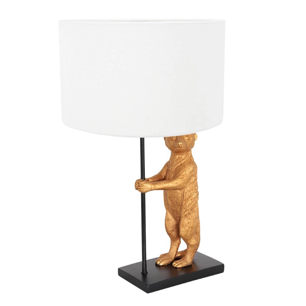 Lampe de table Animaux avec abat-jour en lin sable