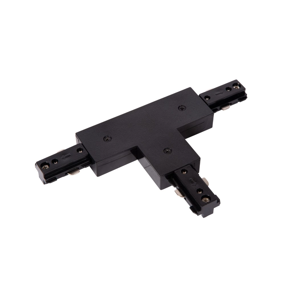 Connecteur en T de rail (A) Track Noir monophasé