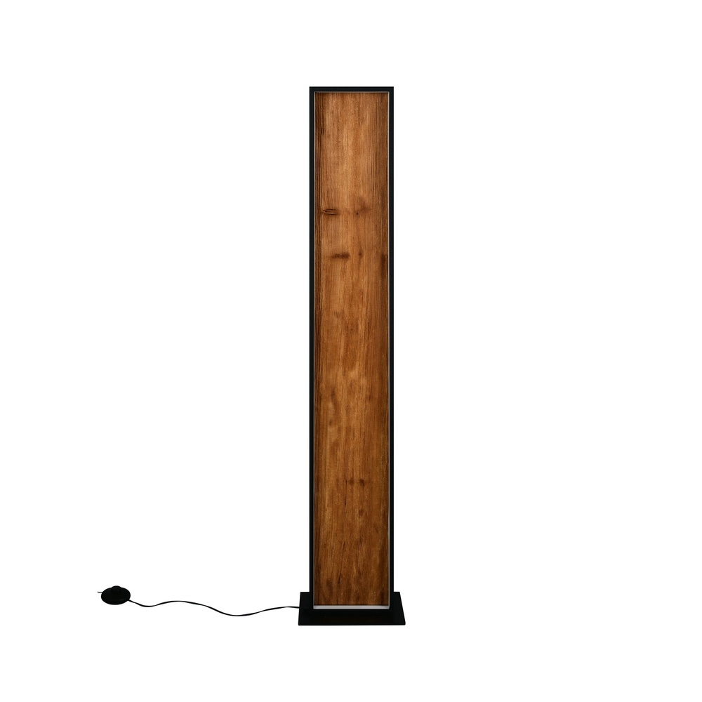 Lampadaire design Kalea noir avec bois Trio 4017807661446