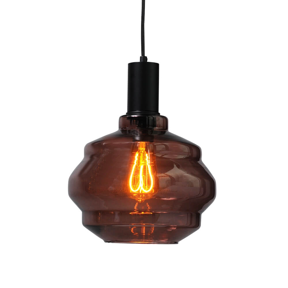 Lampe suspendue 3 lumières - noire - Porto avec verres Ball rouges - Ø 24cm Masterlight 8718121269474